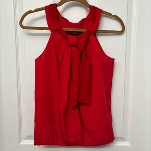 Zara Red Tie-Neck Sleeveless Blouse | Women’s XS